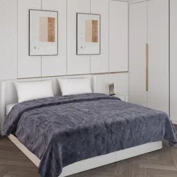 Monte Carlo Grey Printed 1000 GSM Heavy Winter Double Bed Blanket-image-39