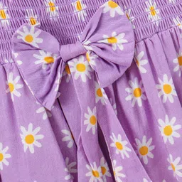 Mark & Mia Cotton Sleeveless Frock With Headband Floral Print- Purple image 5
