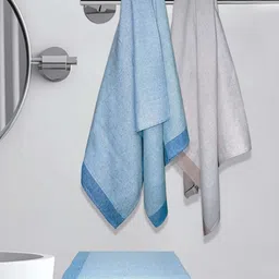 Athom Living 4-Pcs Blue & Grey 210 GSM Bath Towel-picture-29