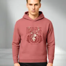 Bullmer Brick Cotton Regular Fit Graphic Print Hooded Sweatshirt-picture-21