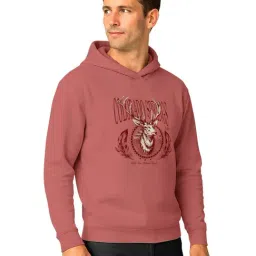 Bullmer Brick Cotton Regular Fit Graphic Print Hooded Sweatshirt image 3