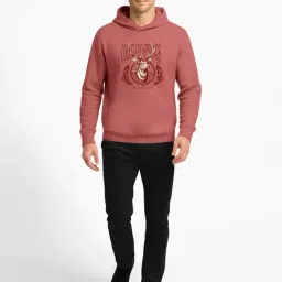 Bullmer Brick Cotton Regular Fit Graphic Print Hooded Sweatshirt image 5