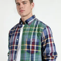 GANT Green Checked Regular Fit Shirt image 4