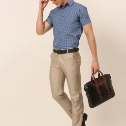 Jainish Blue Cotton Regular Fit Checks Shirt image 5