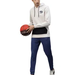 ALCIS Off White Cotton Regular Fit Hooded Sweatshirt image 5