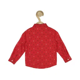 Allen Solly Junior Red Cotton Printed Full Sleeves Shirt image 2