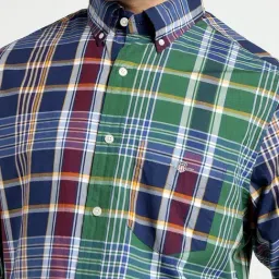 GANT Green Checked Regular Fit Shirt image 5