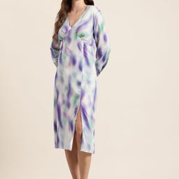 HERE&NOW Gradient Effect Empire Midi Dress with Thigh-High Slit-picture-39