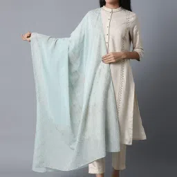 W Blue Printed Dupatta image 1