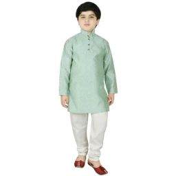 SG Yuvraj Kids Blue & White Printed Kurta with Pyjama-picture-4