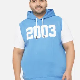 John Pride Sky Blue Regular Fit Plus Size Hooded Sweatshirt-picture-18