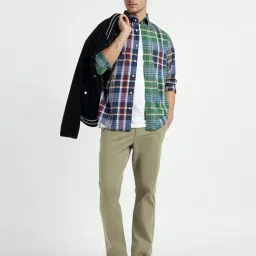 GANT Green Checked Regular Fit Shirt image 3