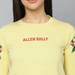 Allen Solly Yellow Cotton Printed Sweatshirt image 5