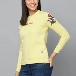 Allen Solly Yellow Cotton Printed Sweatshirt image 3