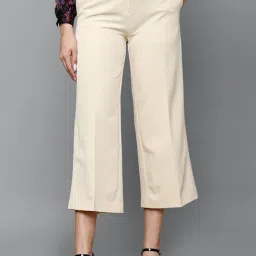 Allen Solly Beige Mid Rise Cropped Trousers-image-6