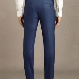 Louis Philippe Blue Slim Fit Texture Trousers image 2