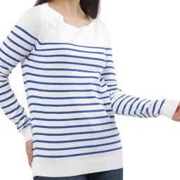 Tommy Hilfiger Blue Stripes Regular Fit Sweater image 3