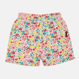 Kiddopanti Kids White Floral Print Shorts image 2
