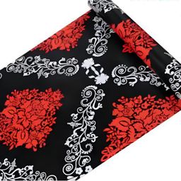 INDIAN ROYALS Red and Black Damask Printed Self-Adhesive & Durable Wall Sticker-picture-5