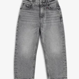 TOMMY HILFIGER Charcoal Grey Boys Mid-Wash Loose Fit Mid Rise Jeans-picture-10