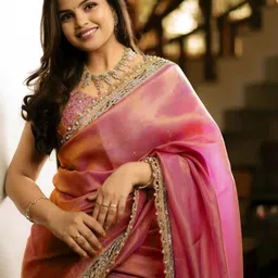 Being Naari Mirror Work Tissue Heavy Work Saree image 3