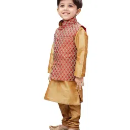 VASTRAMAY Kids Rose Gold Kurta Set image 3