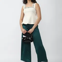 Van Heusen Green Mid Rise Palazzos image 4