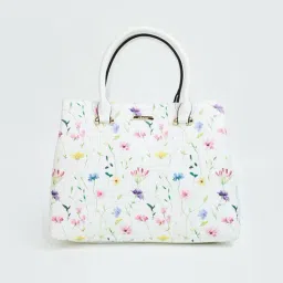 Ginger by Lifestyle White Floral Satchel-image-19