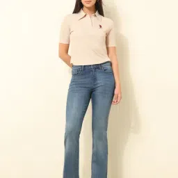 U.S. Polo Assn. Blue Cotton Bootcut Fit Jeans image 5