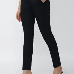 Van Heusen Navy Mid Rise Trousers image 3