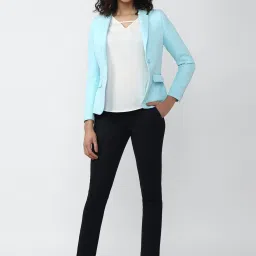 Van Heusen Navy Mid Rise Trousers image 4