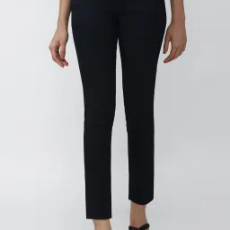 Van Heusen Navy Mid Rise Trousers image 1