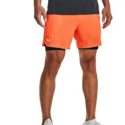 Under Armour Orange Slim Fit 2-In-1 Sports Shorts-picture-11