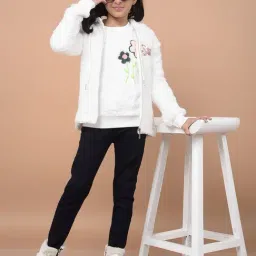 Crimsoune Club Girls White Regular Fit Sweatshirt-picture-17