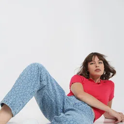 Vero Moda Women Light Blue Printed Jeans-image-90