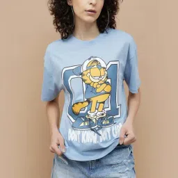 Ginger by Lifestyle Blue Cotton Printed T-Shirt-picture-29