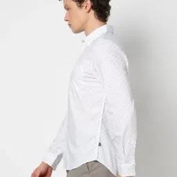 GAP White Cotton Slim Fit Print Shirt image 3
