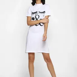 Forever 21 White Printed Regular Fit A Line Dress image 1
