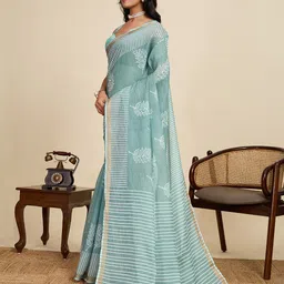 LeeliPeeri Designer Striped Printed Saree image 5