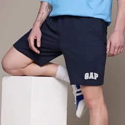 GAP Men Brand Logo Applique Detail Mid-Rise Terry Regular Fit Shorts-image-22