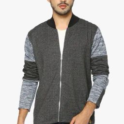 Campus Sutra Dark Grey Full Sleeves Bomber Jacket-picture-2