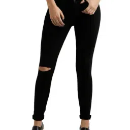 Miss Chase Black Distressed Slim Fit High Rise Jeans-image-44