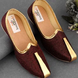 Little Palz Shimmer Detailed Mojaris - Maroon-image-73