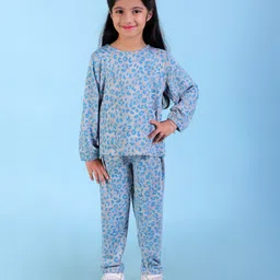 The Mom Store Cotton Full Sleeves Animals Printed Co Ordinating Set - Multi Color-picture-16
