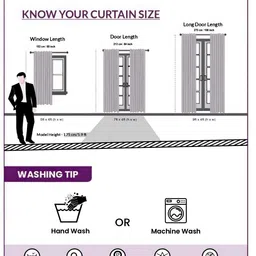 myntra elegant homes Aura Grey Set of 2 Black Out Window Curtain image 4