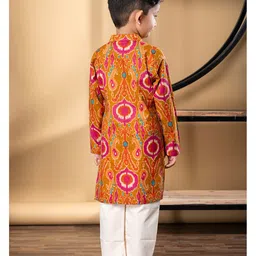 READIPRINT Cotton Woven Full Sleeves Paisley Printed Kurta Pyjama Set - Multi Colour image 3