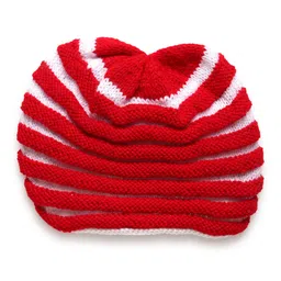 MayRa Knits Pack Of 2 Hand Knitted Bird Crochet Designed Caps - Red & White image 3