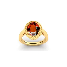 Pranjal Gems Unisex 8.25 Ratti Gomed Hessonite Gemstone Studded Finger Ring-picture-35