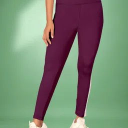 POOJARAN SAREE Women Colourblocked Dry Fit High Waist Yoga Tights-picture-36