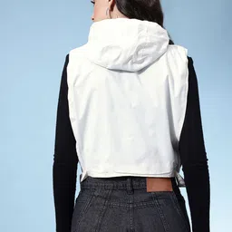 glitchez Hooded Crop Windcheater Jacket image 5